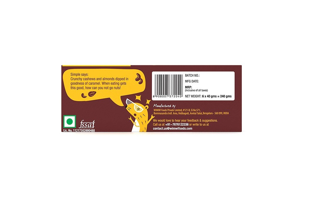ASAP Cashew, Almond & Caramel Bars   Box  40 grams
